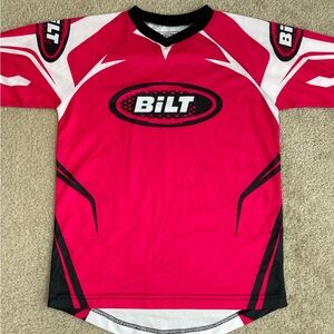 BILT Youth Large Motocross Jersey Black Pink Off-Road Dirt Bike Racing